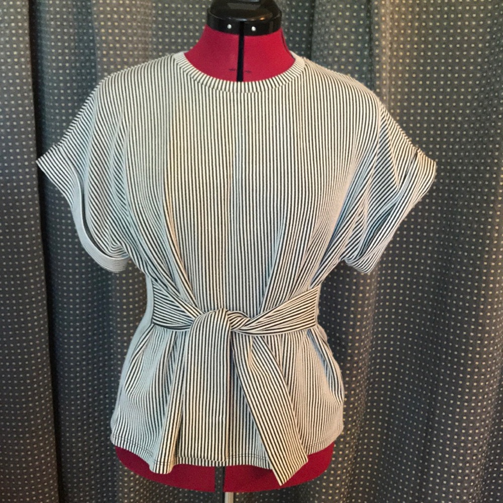 Express black and white stripe top super soft